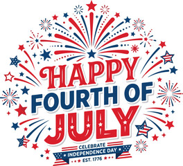 Happy fourth of july independence day celebration with fireworks © Sunday