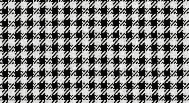 Classic black and white houndstooth fabric pattern texture with houndstooth monochrome checkered geometric material background clothing tailored abstract wallpaper backdrop contrast