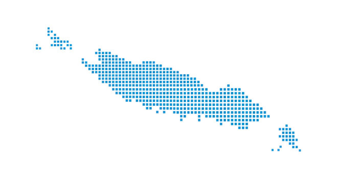 Java Island Pixel Map Vector Illustration