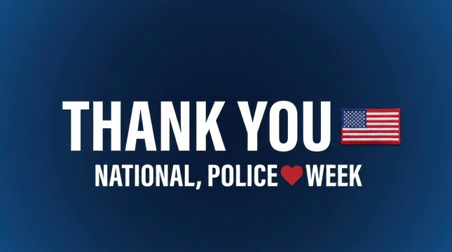 Police appreciation week message with american flag