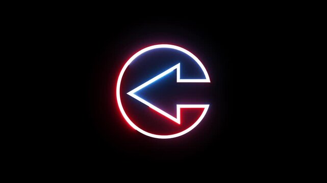 Glowing neon modern arrow icon animation.