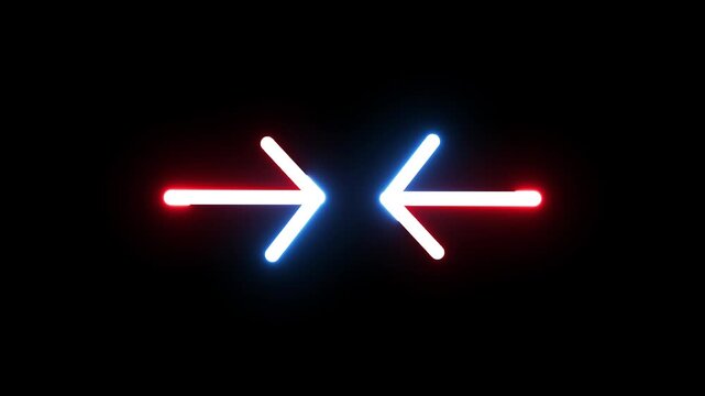 Glowing neon modern arrow icon animation.