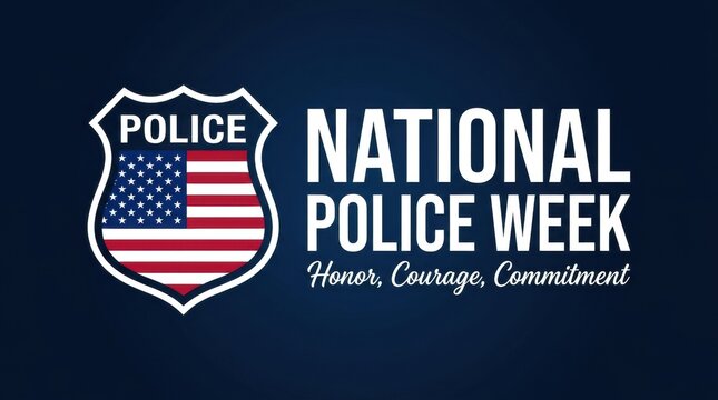 Police badge with american flag for national police week