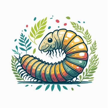 Cute Cartoon Millipede Illustration