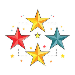 Obraz premium Colorful Stars Flat Design Vector