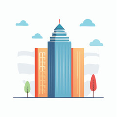 Fototapeta premium Modern Cityscape with Skyscrapers and Clouds