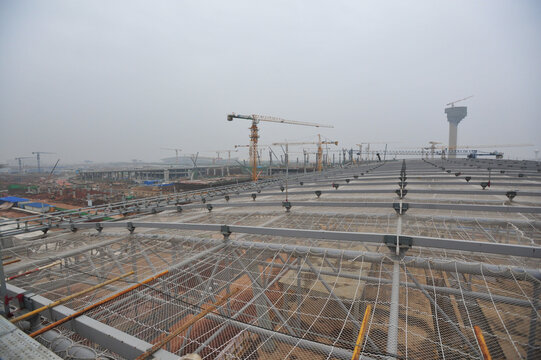 Wuhan Tianhe International Airport terminal expansion construction in Wuhan, China
