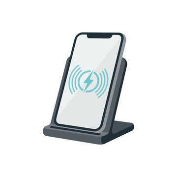 Illustration of a smartphone on a wireless charging stand