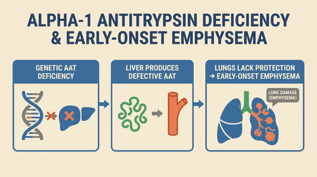 Alpha-1 Antitrypsin Deficiency Early-Onset Emphysema Diagram