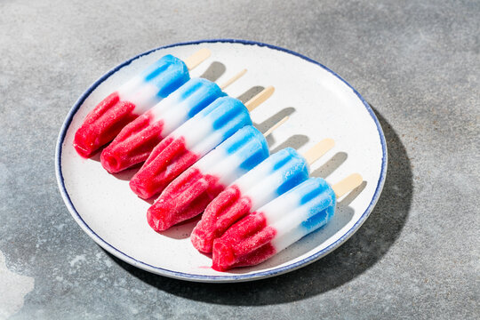 Sweet Frozen Red White and Blue Popsicle