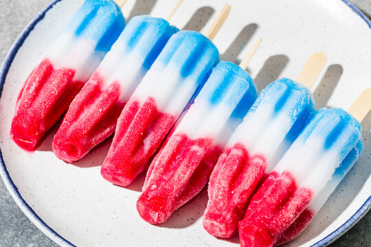 Sweet Frozen Red White and Blue Popsicle