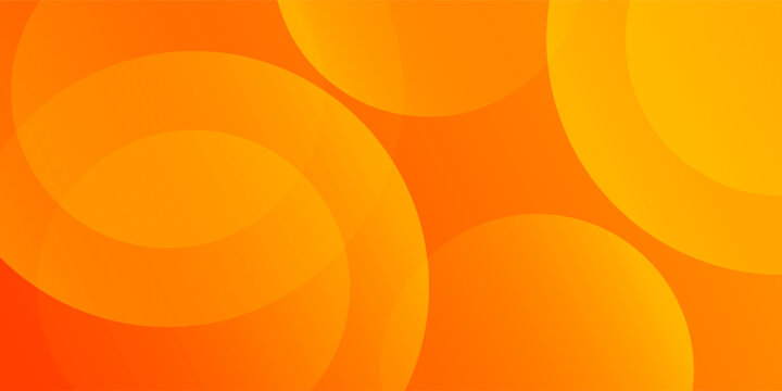 Abstract elegant vibrant orange and yellow geometric background vector with overlapping circles and soft gradient shadow effects