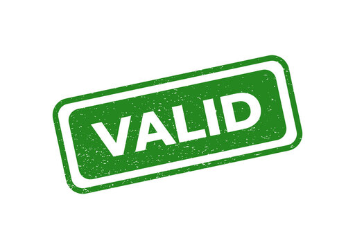 Green valid stamp with white text