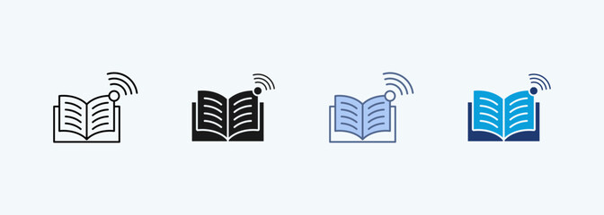Fototapeta premium e-learning multiple style icon collection