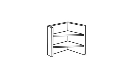 Simple Black and White Corner Shelves. © Andi