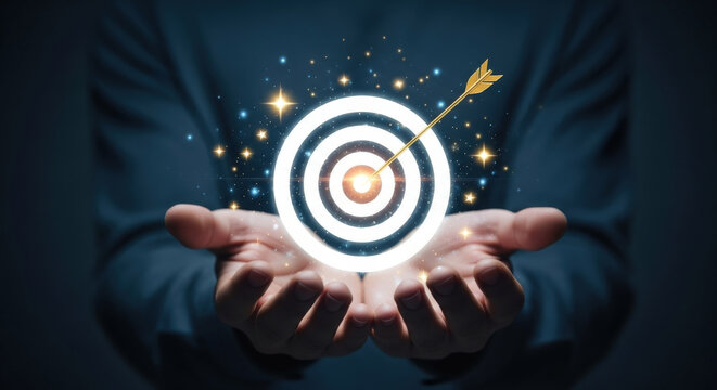 Targeting Success Conceptualizing Goals Focusing Aim Reaching Achievement Holding Marksmanship Accuracy Arrow Aiming On Target Focus Achievement Concept