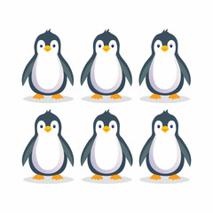 Naklejka premium Cute Cartoon Penguins Collection