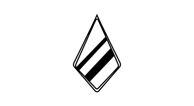 Black and White Diamond Shape Icon.