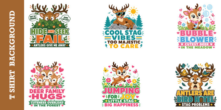 Angry stag with big anger stag style, small problem forest wildlife graphic.