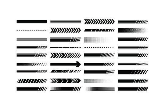 Various racing stripes and speed line elements for automotive vinyl sticker decoration