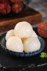 Fototapeta premium Fresh Nonnucleated Lychees from Hainan Guangxi - High Quality Sticky Fruit