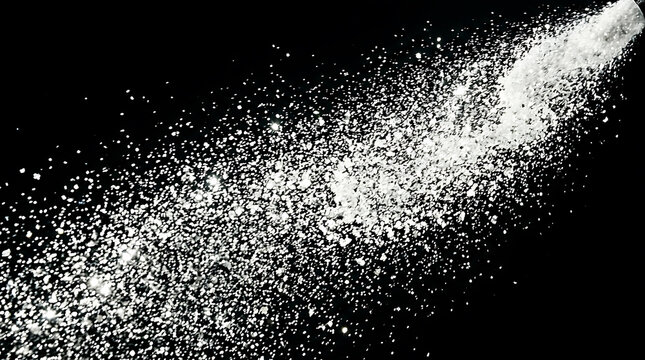 Floating white dust particles streaming diagonally on black background with particles diagonal background floating abstract movement elements atmosphere particulate scattered