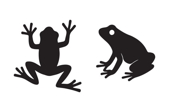 frog silhouettes on white background silhouette animal