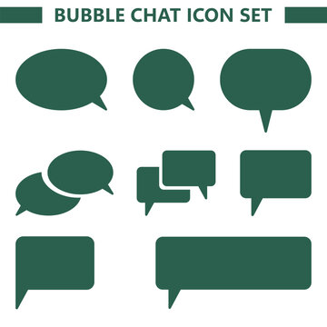 Set of minimalist speech bubbles and chat clouds.