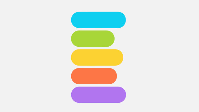 Colorful rounded rectangles stacked vertically on a light gray background