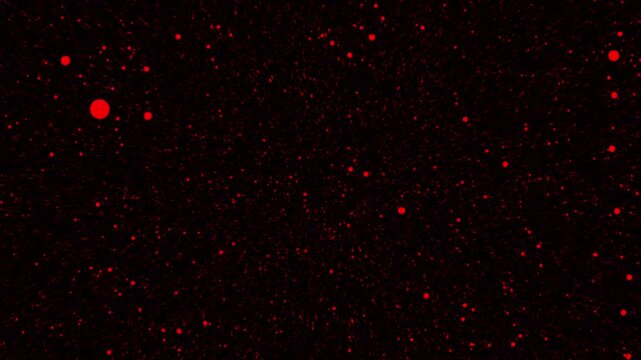 A minimalist black-and-white background featuring scattered white dots resembling stars in a night sky. The abstract pattern creates a.Hundreds of White Particles Rising Rapidly on Black Background.