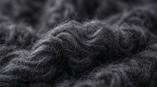Dark Charcoal Cashmere Texture Macro View