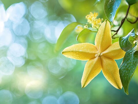 starfruit isolated on spring background