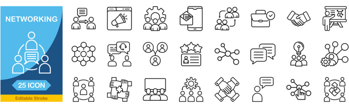 Networking icon set. icon set vector illustration