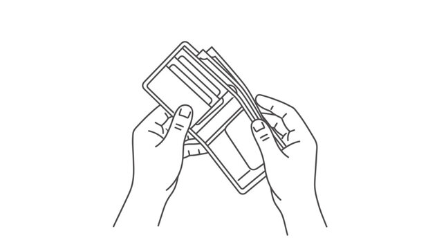 Hands holding an empty wallet, illustrating financial difficulties, debt, or lack of money