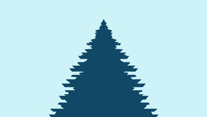 A stylized, dark blue pine tree silhouette against a light blue background © huj