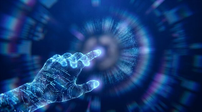 Futuristic Interaction futuristic interaction hand hologram glowing