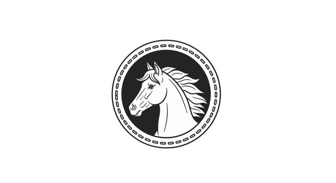 White Horse Head Logo Design Element.