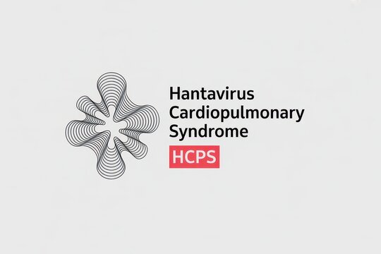 Hantavirus Cardiopulmonary Syndrome HCPS medical text and logo isolated on white background