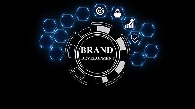Brand Development Natural language processing AI Artificial intelligence. Motion graphics of concept. 4k animated motion video..