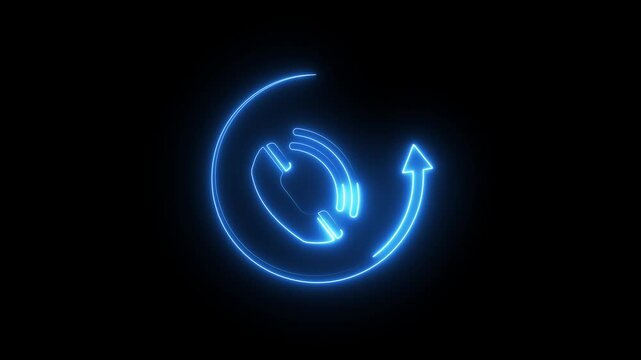 Neon phone call rotate icon animation.