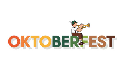Oktoberfest Celebration Text with Trumpet Player © Ajhar234