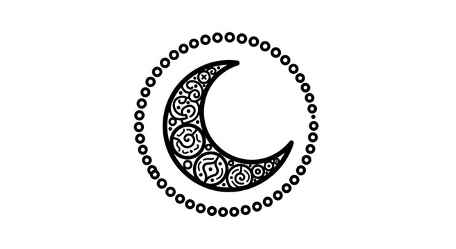 Ornate Crescent Moon Symbol.