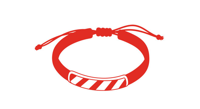 Red Adjustable Friendship Bracelet with Stripes.