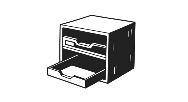 Open Filing Cabinet with Empty Drawer.