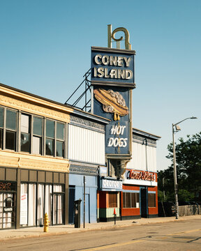 Georges Coney Island vintage sign, Worcester, Massachusetts