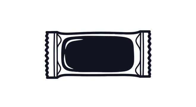 Black and White Candy Wrapper Illustration.