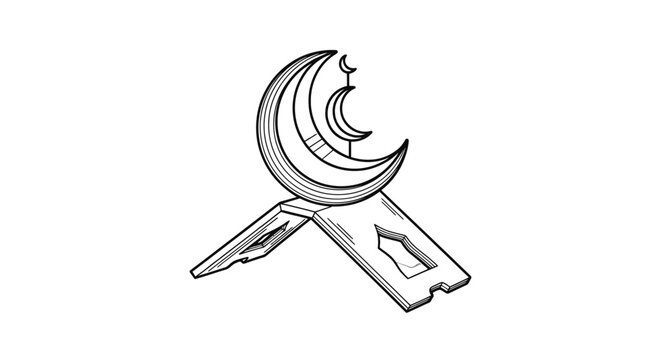 Crescent Moon Symbol on Keys.