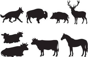 Fototapeta premium wild animals silhouette