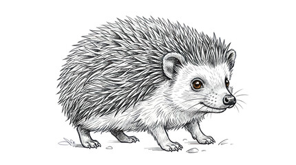 Cute hedgehog sketch with sharp quills and a friendly expression © love
