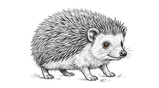 Cute hedgehog sketch with sharp quills and a friendly expression